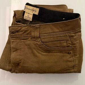 Democracy Brown Skinny Jeans with Branded Button